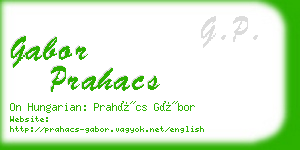 gabor prahacs business card